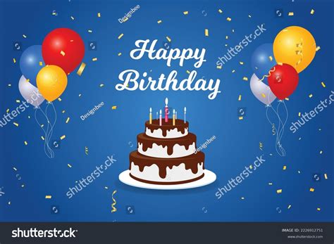 Happy Birthday Cake Balloons Stock Vector Royalty Free 2226912751