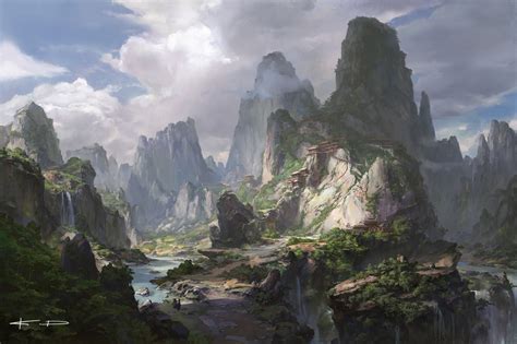 Artstation Secret Temple Of The Mountain Stanton Feng Fantasy Art