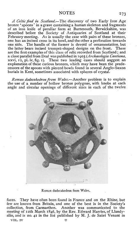 Roman Dodecahedron From Wales The Antiquaries Journal Cambridge Core