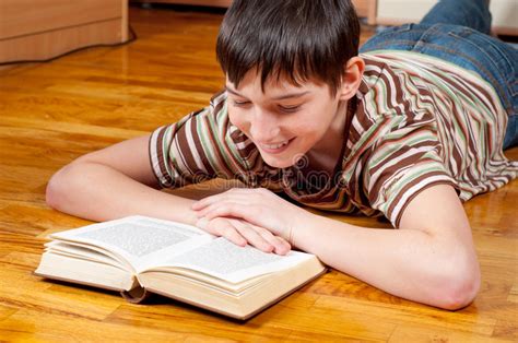 Handsome Teenage Boy Reading The Book Stock Image Image Of Book Male