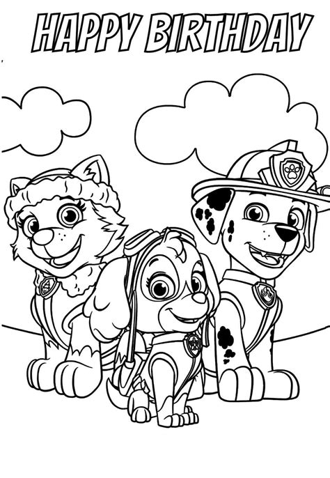 16 Pawsome Birthday Coloring Pages And Printable Cards Paw Patrol