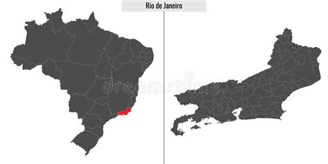 Map Of Rio De Janeiro State Of Brazil Stock Vector Illustration Of