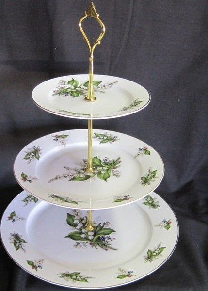 3 Tier Lily Of The Valley Bone China Cake Stand Roses And Teacups