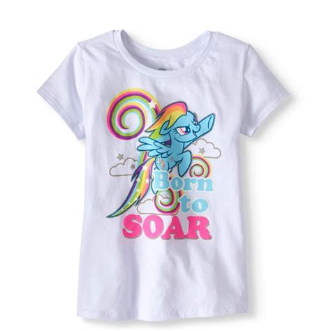 My Little Pony Girls Rainbow Dash Born To Soar Glitter Graphic T