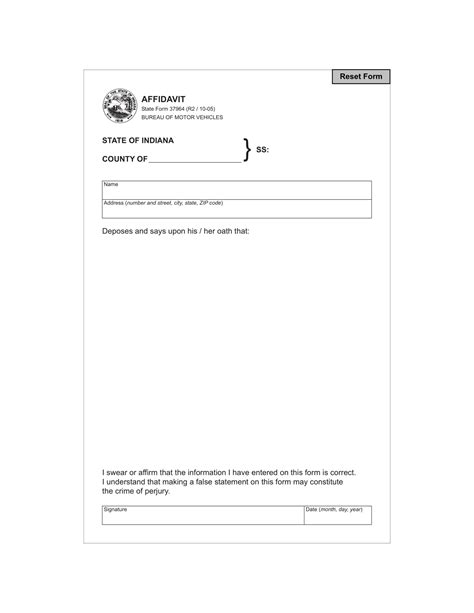 blank affidavit form examples format  examples