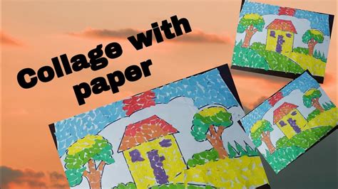 How To Make Easy Paper Collage House Youtube