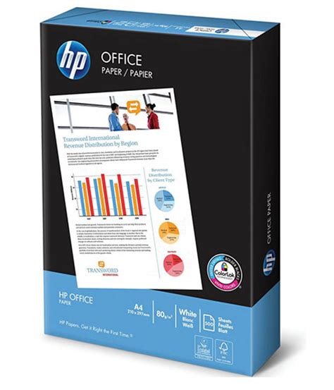 Office Paper Products Hp Copy A4 White Copier Printer Paper 80gsm 123