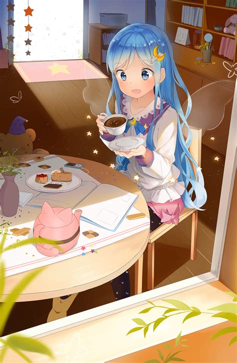 Gambar Anime Girl Drinking Tea  Anime77