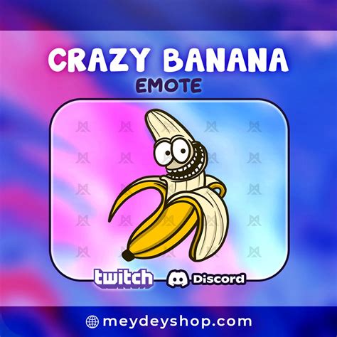 Crazy Banana Emote Twitch Onenigheid Streaming Etsy