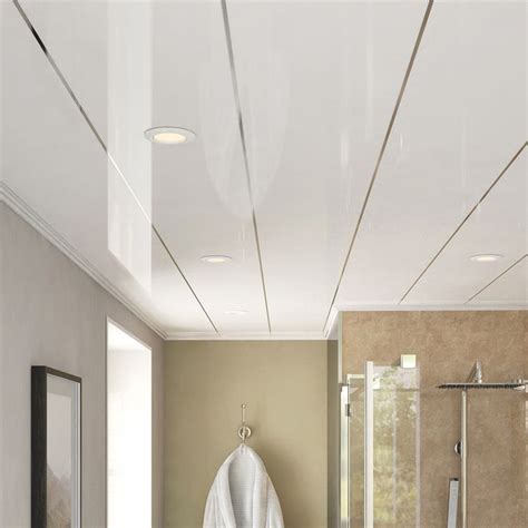 Single Chrome Ceiling Panel 2700mm Gloss White With A Single 5mm