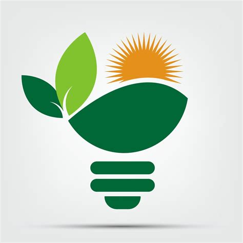 Symbol Ecology Bulb Logos Of Green With Sun And Leaves Nature Element