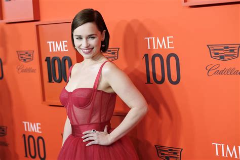 Emilia Clarkes Red Dolce And Gabbana Dress 2019 Time 100 Gala Popsugar
