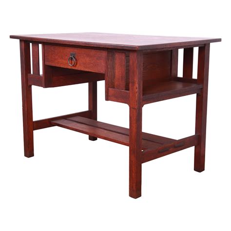 Solid Oak Stickley Style Library Desk Circa 1910 At 1stdibs