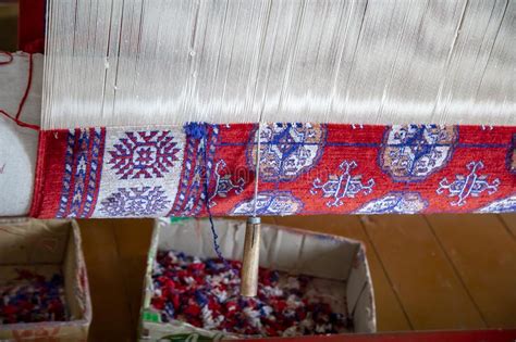 Close Up Of Carpet Loom With Tool Stock Photo Image Of Inside Loom