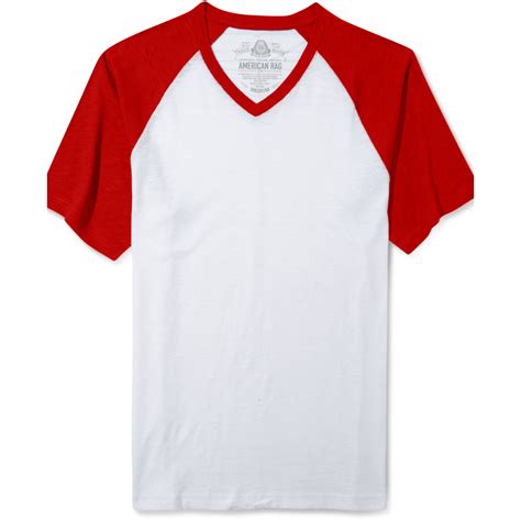American Rag Short Sleeve Baseball Raglan T Shirt In White For Men