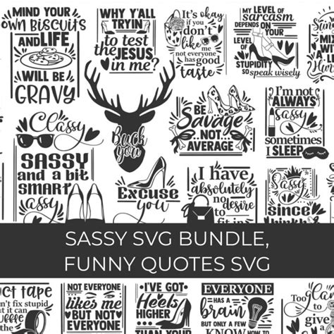 Sassy Svg Bundle Funny Quotes Svg Masterbundles