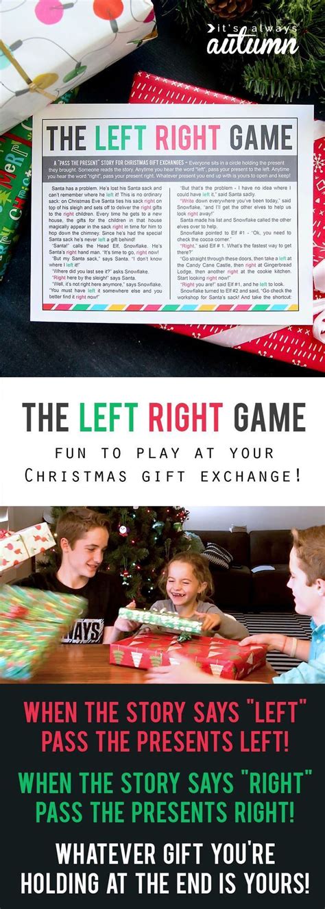 The Christmas Left Right Game Wprintable Story Christmas T