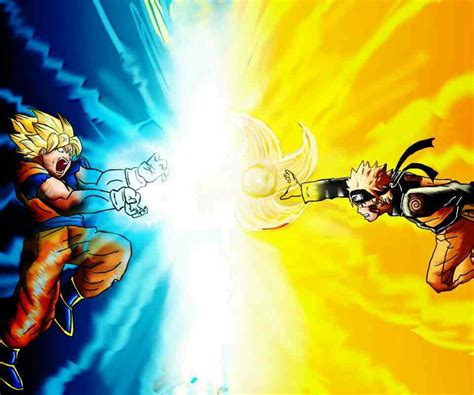 Goku Vs Naruto Naruto Wallpaper Goku Wallpaper Anime Crossover