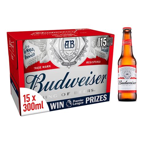 Budweiser King Of Beers Lager Beer 15 X 300ml Beer Iceland Foods