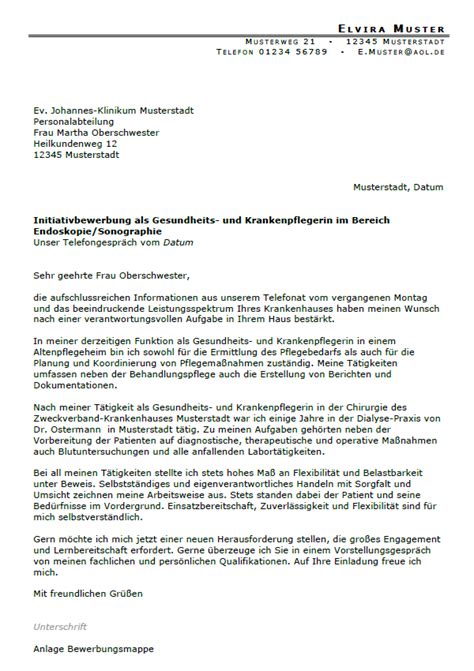 Bewerbung - Gesundheits- und Krankenpflegerin, ungekündigt ...