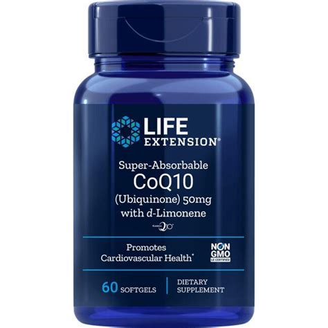 Life Extension Super Absorbable Coq10 With D Limonene 50 Mg 60 Sgels