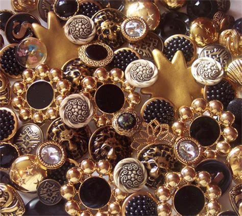 Fancy Black And Gold Buttons Redgage