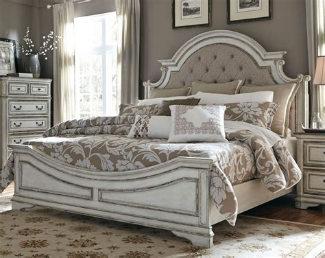 Antique White Traditional 6 Piece King Bedroom Set Magnolia Manor