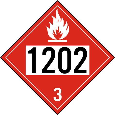 UN 1202 Flammable Liquid Class 3 Placard K5702 By SafetySign Com
