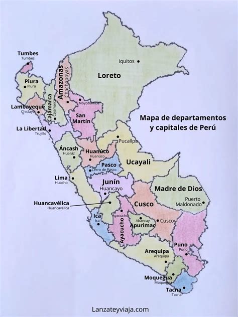Mapa Del Peru Y Sus Departamentos