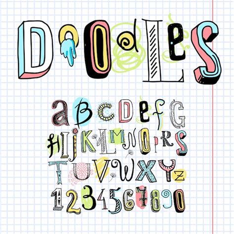 Premium Vector Doodle Alphabet Font Notebook
