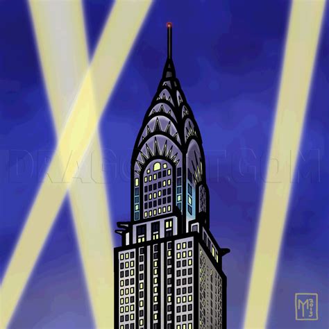 How To Draw The Chrysler Building Chrysler Building Step By Step