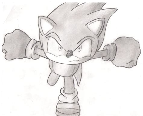 Sonic Black And White Picture Drawing By Pencilguy Dragoart