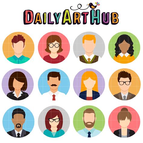 Office People Icons Clip Art Set Daily Art Hub Free