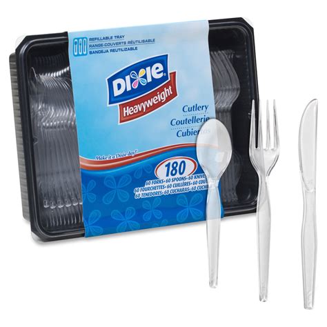 Dixie Heavyweight Disposable Forks Knives And Teaspoons Keeper Pack Grab