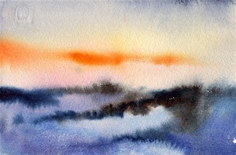 Sunrise Watercolor Painting At Explore Collection