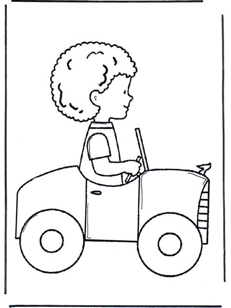 Coloriage garcon dessin à imprimer coloriage garcon super heros superman coloriage monster truck voiture 4x4 garcon Petit garçon en voiture - Coloriages enfants