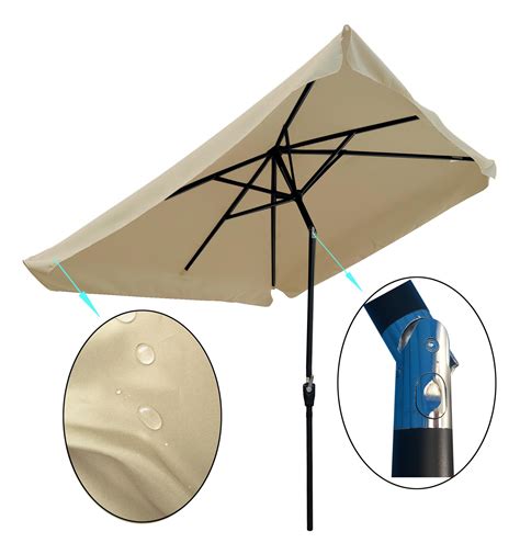 10 Ft Patio Outdoor Beach Umbrella Heavy Duty Market Umbrellas With