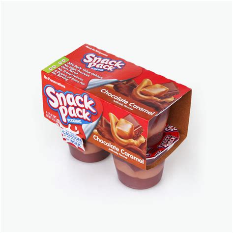 Hunts Snack Pack Chocolate Caramel Pudding 92g X4