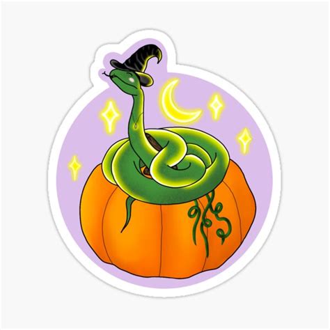 Pumpkin Snake Spooky Edition Sticker For Sale By Lineandlunar