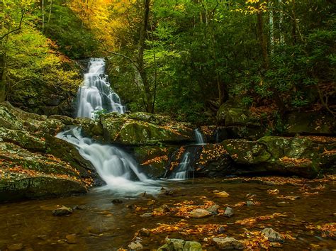 Photo Great Smoky Mountains National Park Autumn Waterfall Free