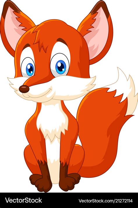 Cartoon Cute Fox Animal Cha Royalty Free Vector Image