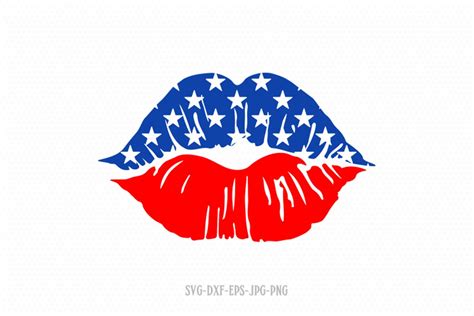 USA lips Kiss svg, lips svg, 4th of July svg (627949) | Cut Files