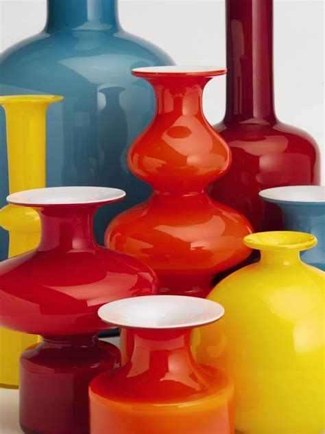 Color Usage Mid Century Vase Modern Glass Vases Mid Century Glass
