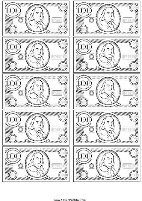 Free Printable Printable Play Money Black And White