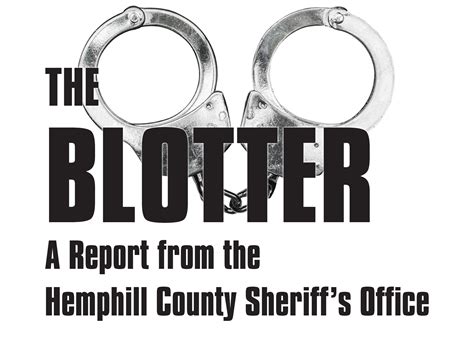 HEMPHILL COUNTY SHERIFF'S BLOTTER | The Canadian Record