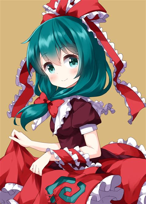 Ruu Tksymkw Kagiyama Hina Touhou Highres 1girl Bangs Bow Brown