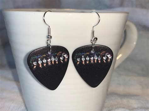 Guitar Pick Earrings Inspired By The Classic Rock Bands Etsy