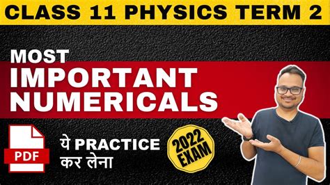 Class 11 Physics Term 2 Important Numericals For Final Exam 2022 Youtube