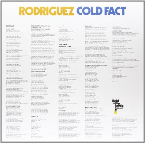 Sixto Rodriguez Cold Fact 180 Gram Vinyl Lp