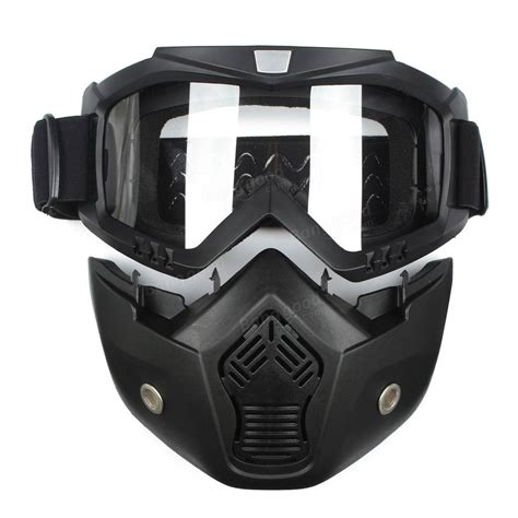 detachable modular helmet face mask shield goggles clear lens motorcycle bike sale